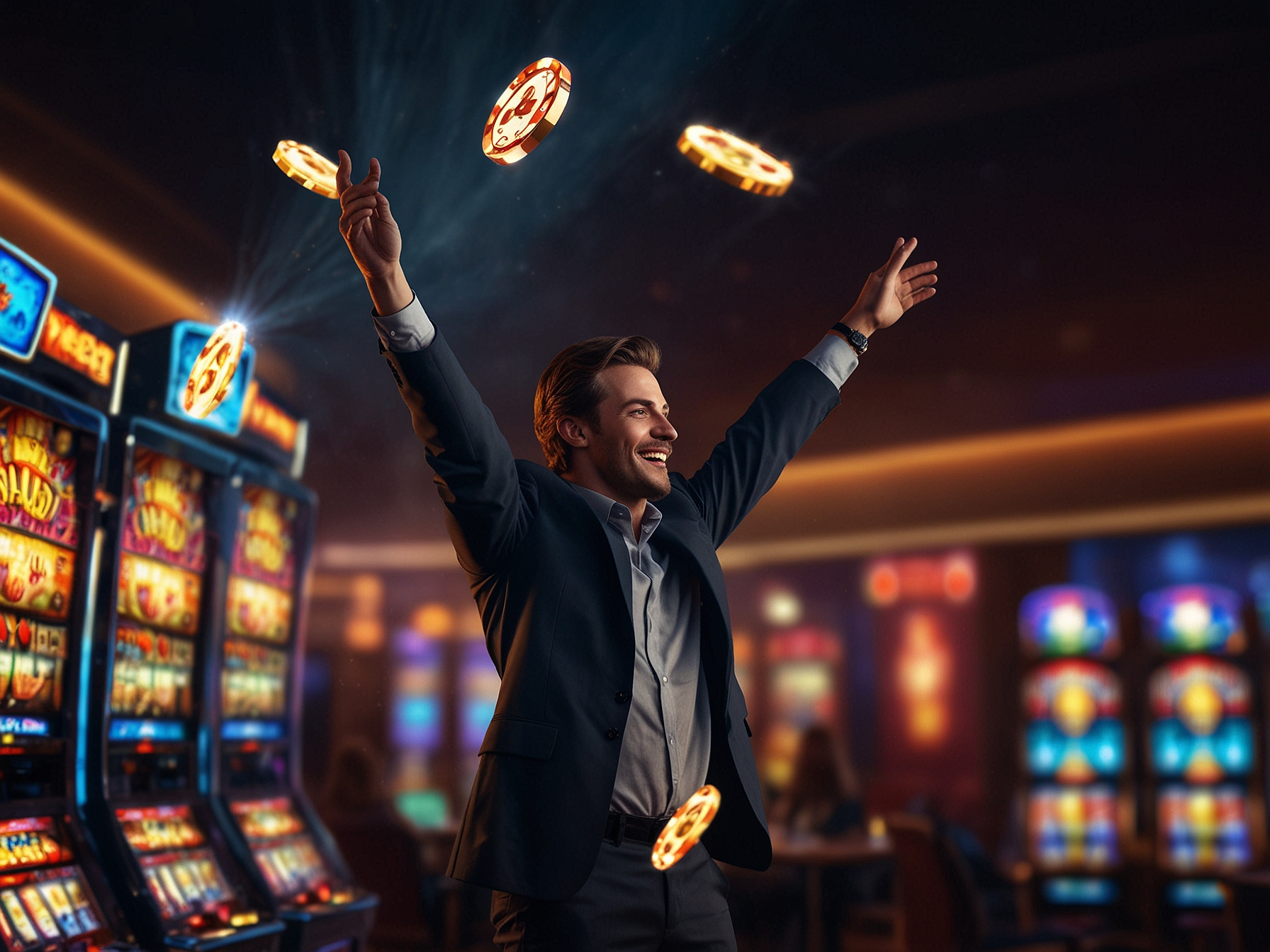 Dynamiczna scena zwycięstwa w Fireball Kasyno